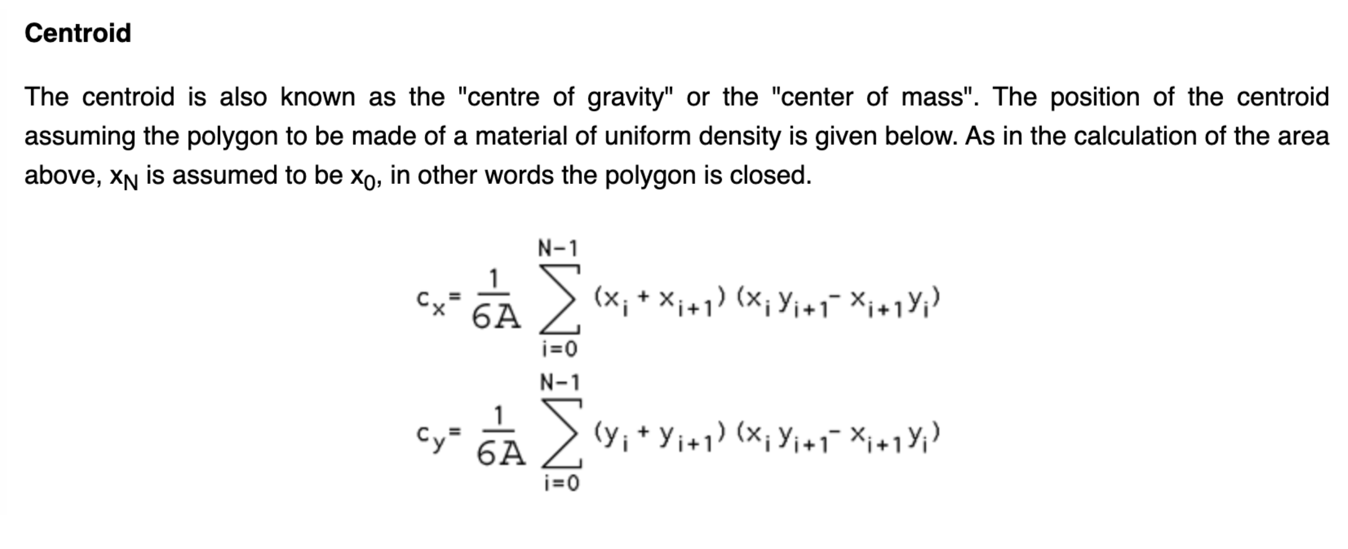 Centroid Formula